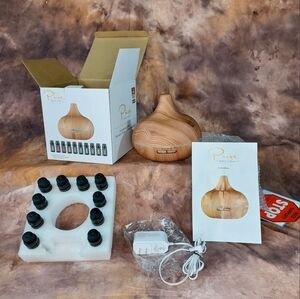 Pure Daily Care Aromatherapy Diffuser Woodgrain LED Light with 10 Essential Oils